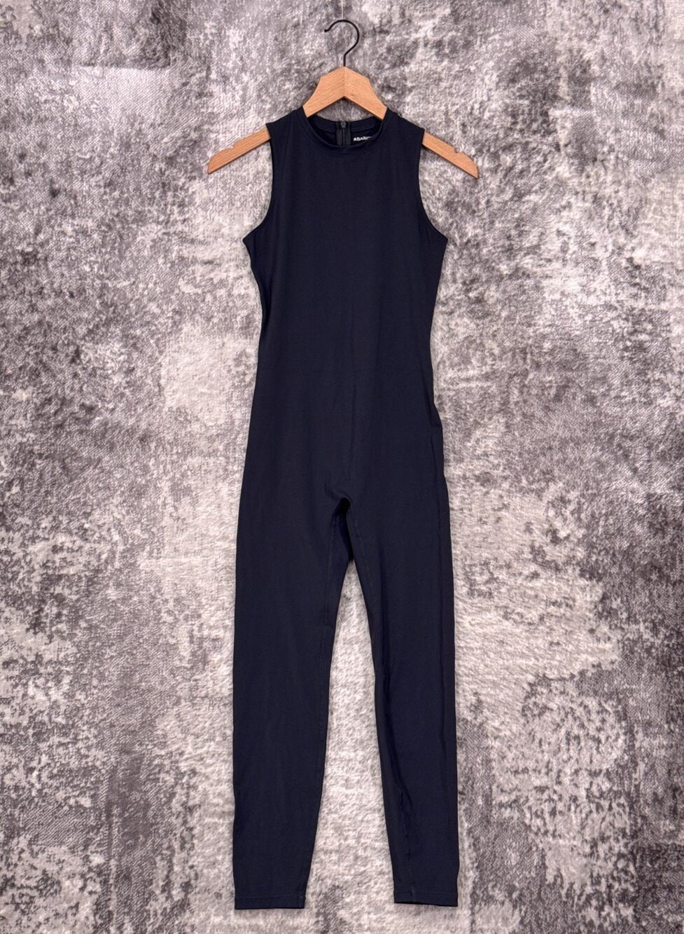 Adanola Jumpsuit Small Womens Sleeveless Full Length Unitard Navy Blue